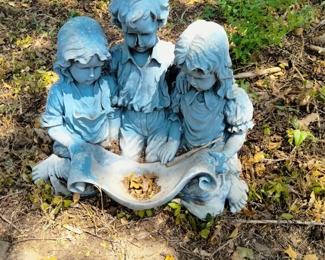 Three children garden statuary