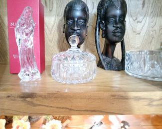 Waterford Crystal Madonna & Child, assorted crystal & African art