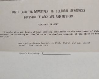 Certification of Chest 1740