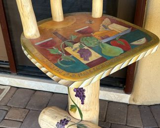 Sticks Designer Pub Table w 2 Chairs and Chess Figurines