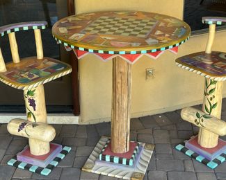 Sticks Designer Pub Table w 2 Chairs 