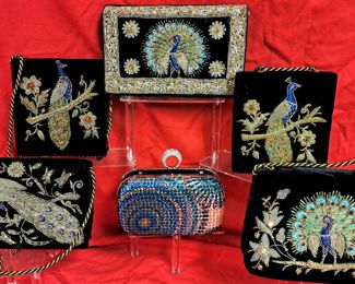 VELVET PEACOCK PURSES LOT