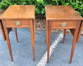 MAHOGANY DROP LEAF END TABLES