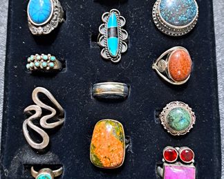 JEWELRY LOT  TURQUOISE RINGS LOT 