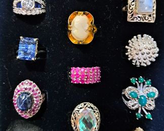 JEWELRY LOT  RHINESTONE RINGS 