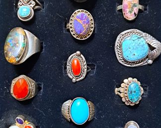 JEWELRY LOT TURQUOISE RING LOT 