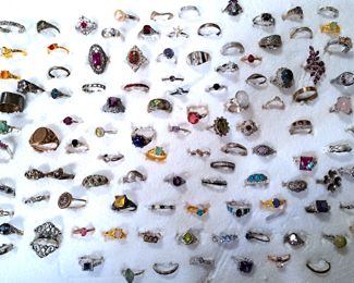 108 RINGS JEWELRY LOT 