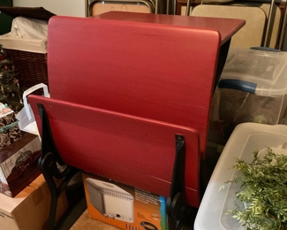 Red vintage school desk 