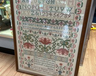 Large sampler framed 