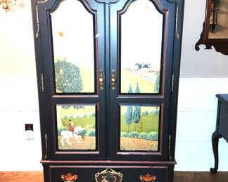 Lexington hand painted armoire w hunt scenes