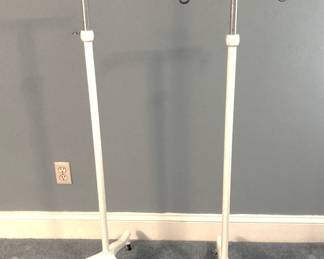 pair vintage industrial IV stands