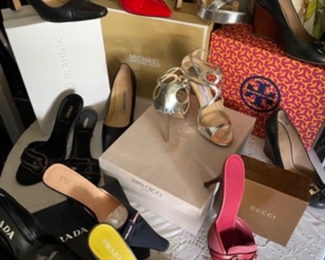 Prada, Gucci Tory Burch, Dolce Gabbana, Manolo Blahnik, Fendi and Jymmi Choo heals, like new.

Pink Gucci Sold
Fendi Sold