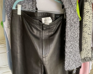 Oscar Le LA Renta Leather Pants also a pr. of Gucci leather pants