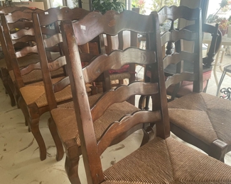 8 Dinning French Ladder Back Chairs