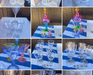 Plastic margarita glasses with lights