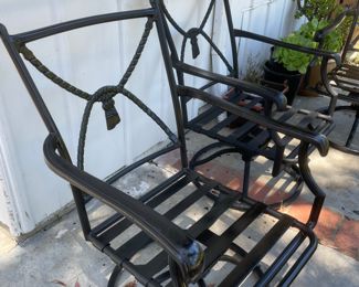 4 Cast aluminum chairs