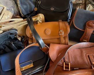 Michael Kors, Couch, Vintage Gucci (strap needs sewing)