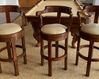 Leather swivel barstools