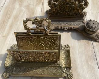 Antique desk organizer and letter holder.