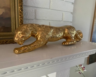 Gold Leaf Jaguar Figurine $ 64.00