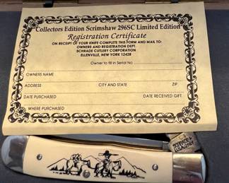 Collectors Edition Scrimshaw 296SC Knife w Box