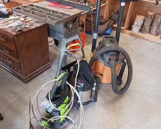 Shop vac, electric pressure washer