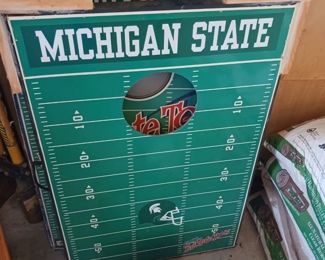 Michigan State themed cornhole game