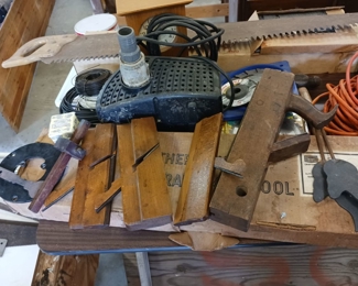 Assortment of antique wood planes