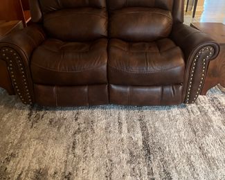 Leather loveseat