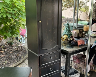 	#6	Tall Black cabinet "As Is" 	 $50.00 				