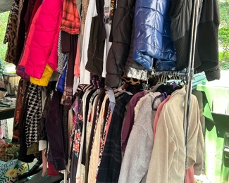 Racks and racks of clothes. Some new with tags! Sizes XS-Medium 