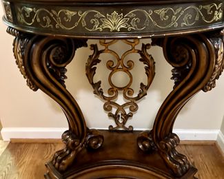Rococo Style Iron base , marble top