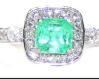 Emerald and diamond ring