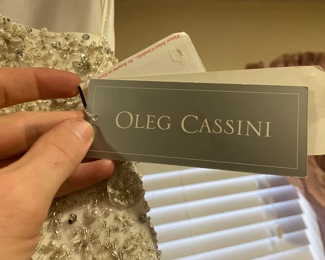 Oleg Cassini wedding dress tag