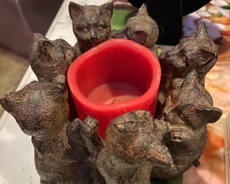 ceramic cat candle holder