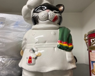 Cat chef cookie jar