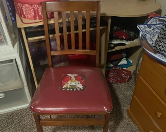 Desk, chef chair, dresser