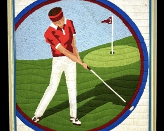 Golfer Needlepoint Artwork