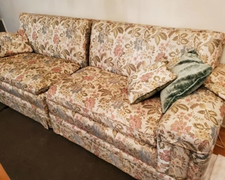 The sofa splits down the middle and can rearange!  Well Built!