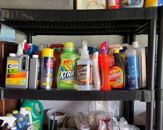 You can’t believe how much cleaning supplies and it’s all unused