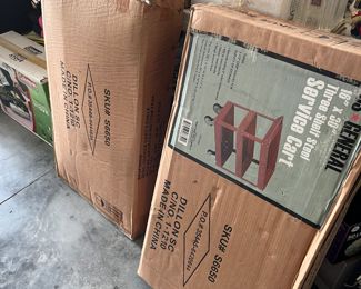 2 brand new 3 shelf steel carts