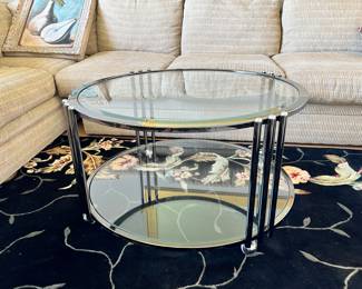 CHROME & GLASS ACCENT TABLES