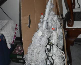 Here it is!!! In the Original Box!!! Just in time for Christmas!!! A tall lighted Aluminum Christmas Tree like new!!!