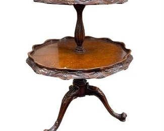 Lot 001
Mahogany Two-Tier Pie Crust Table