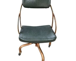 Lot 031
Do/More Vintage Industrial Steel Swivel Desk Chair With Green Vinyl