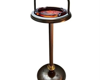 Lot 051
Brass Standing Ashtray with Amber Insert