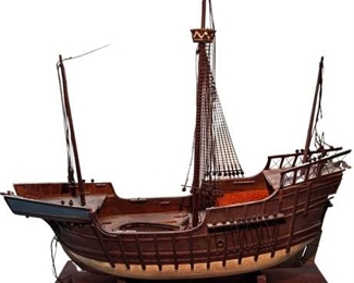 Lot 080 0 Bid(s)
Vintage Maritime Large Ship Model Santa Maria Cargo-Carrack Spanish Galleon