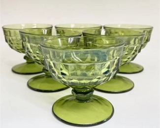 Lot 155- 1 Bid(s)
Fostoria "America" Green Glass Sherbets