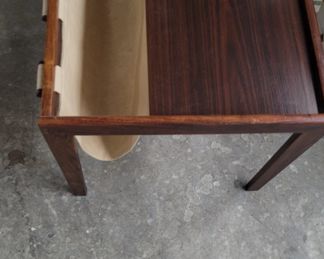 Mid-century table with magazine holder