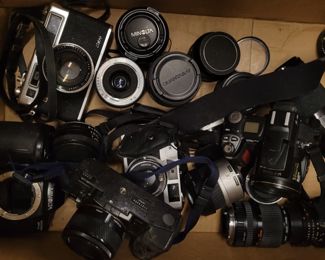 Lots of film cameras and equipment 